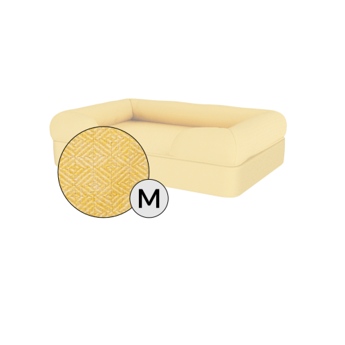 Omlet memory foam bolster hund säng medium i mellow yellow