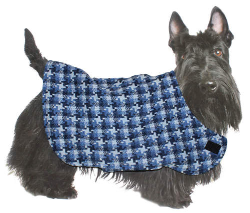 Our cardboard Scottish Terrier loves this jacket!