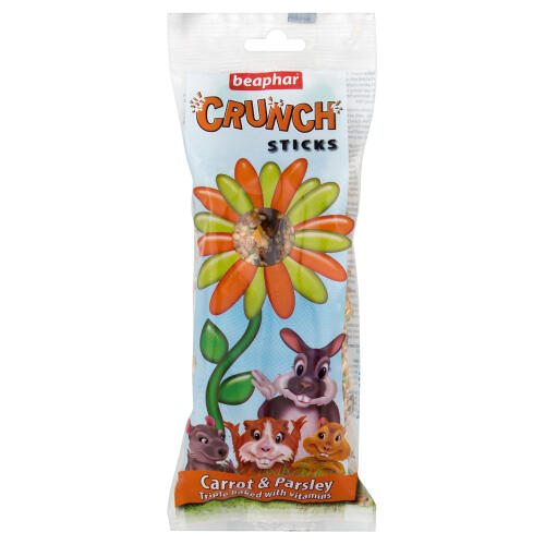 Beaphar small animal crunch sticks zanahoria y perejil
