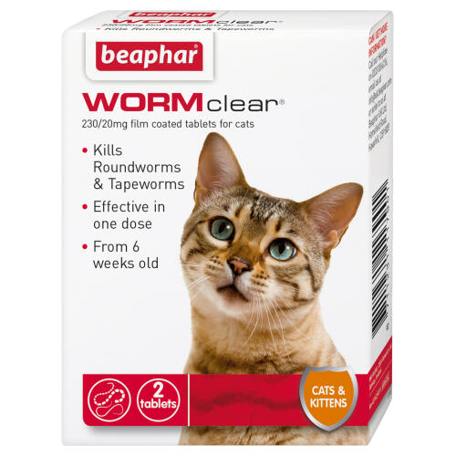 Beaphar wormclear cat 2 comprimés