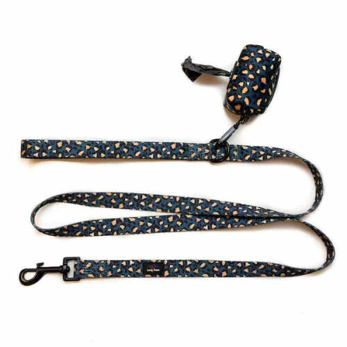 Long paws funk the dog poo bag | leopard green &amp; Gold