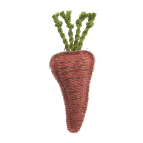 A carrot shaped dog toy