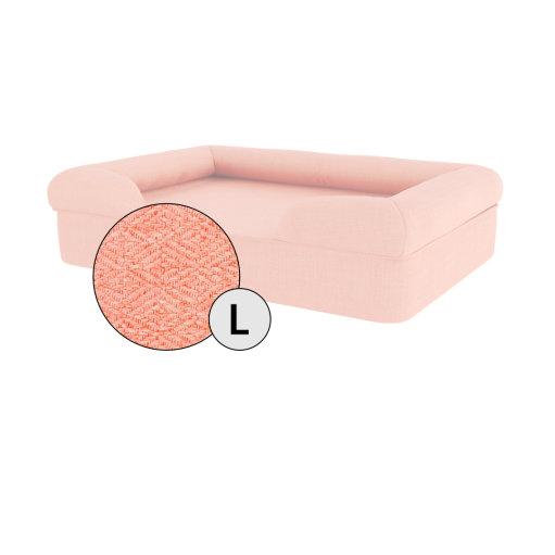 Omlet memory foam bolster dog bed large in peach pink