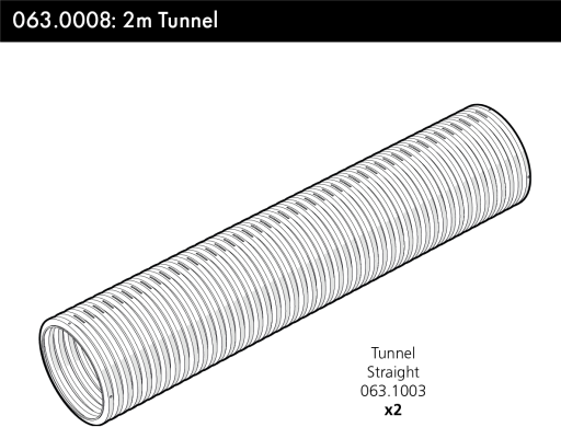 Un schéma d'un tunnel droit de 2m