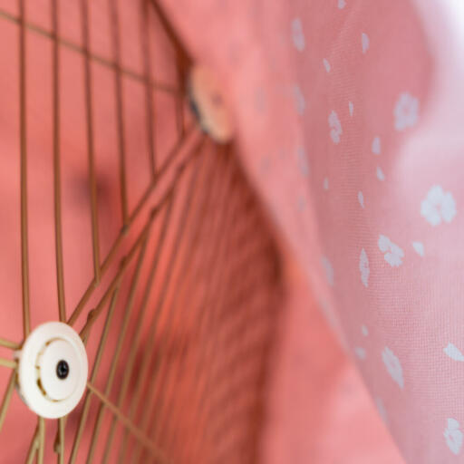 Pink cherry blossom cover for a Geo budgie bird cage