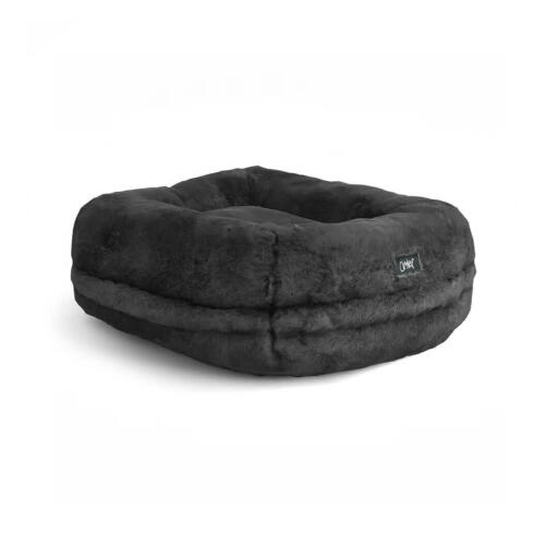 Omlet luxury super soft donut cat bed in earl grey colour