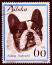 Un bouledogue français sur un timbre polonais