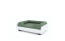 a green memory foam bolster bed on a fido sofa, size 24