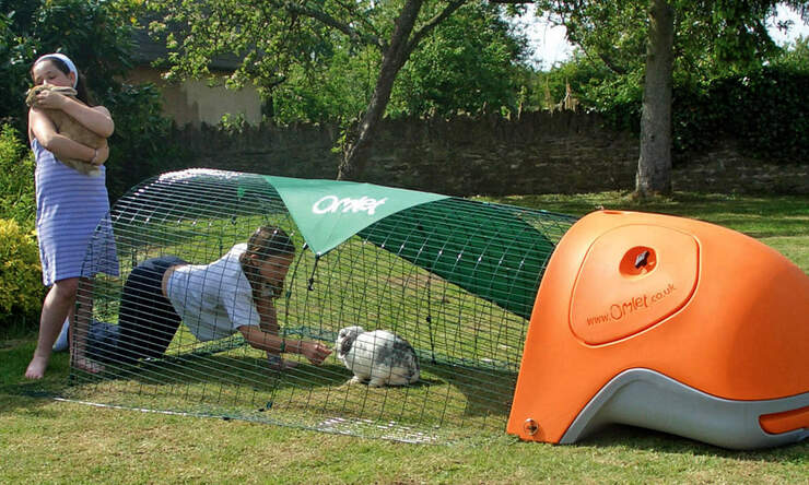 Children will have great fun using the Eglu rabbit hutch and playing with their new pets