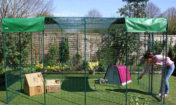 The outdoor rabbit run is extendable, so you can make it as large and spacious a rabbit pen as you like! the hi-rise run is comfortably large enough for you to walk inside