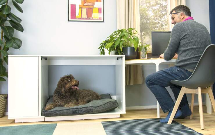 Voeg uw favoriete hondenbed toe aan de Omlet Fido Nook om een super comfortabel hondenhuis te creëren