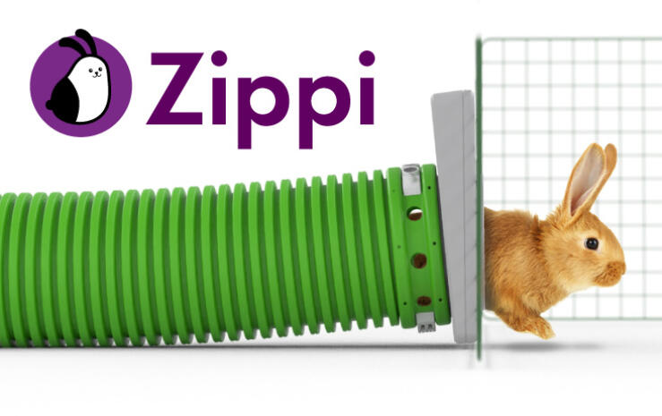 Le tunnel modulaire Zippi est fait pour relier un clapier à un enclos en toute sécurité