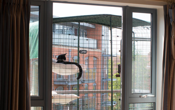 L'enclos de balcon pour chats, très sécurisé, offre un espace extérieur sûr à votre animal.