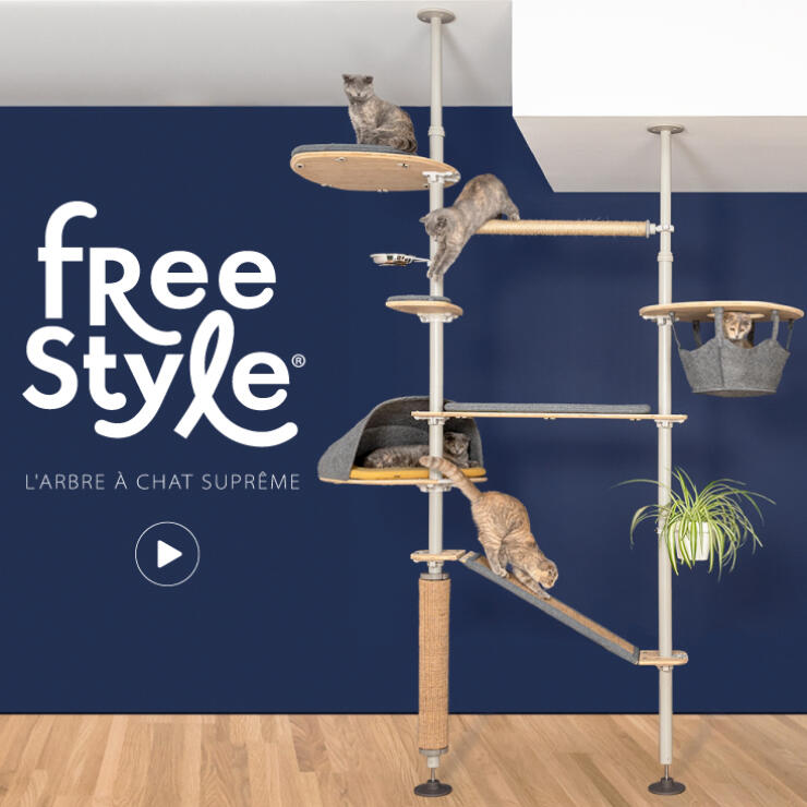 Freestyle, l'arbre à chat d'intérieur personnalisable du sol au plafond