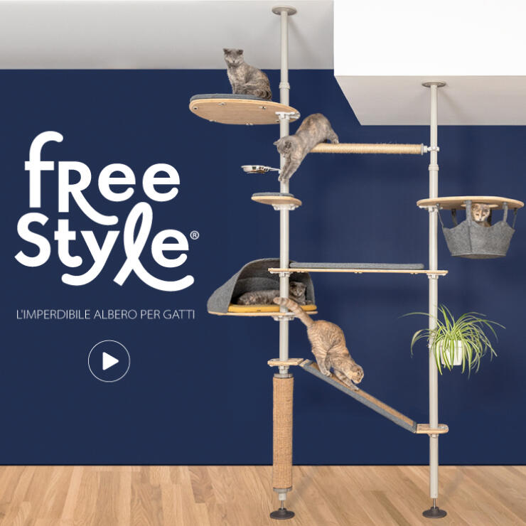 Albero per gatti Freestyle - da terra al soffitto, personalizzabile