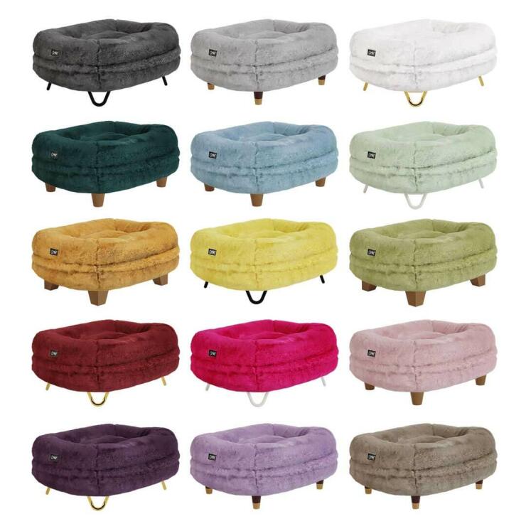 Maya Donut cat bed selection of 15 colours and designer feet