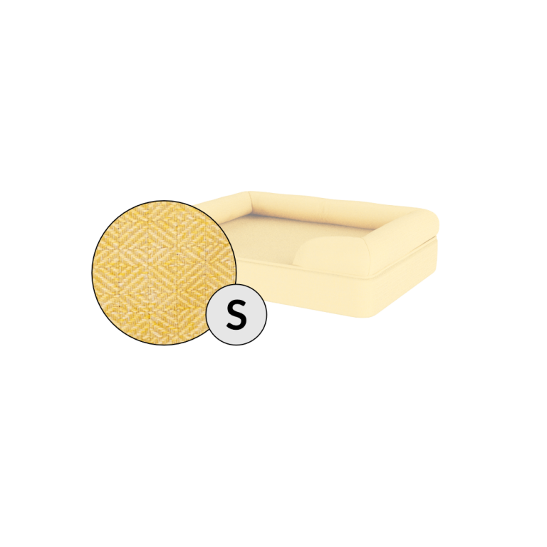 Omlet lit bolster en mousse à mémoire de forme pour chien petit en jaune moelleux