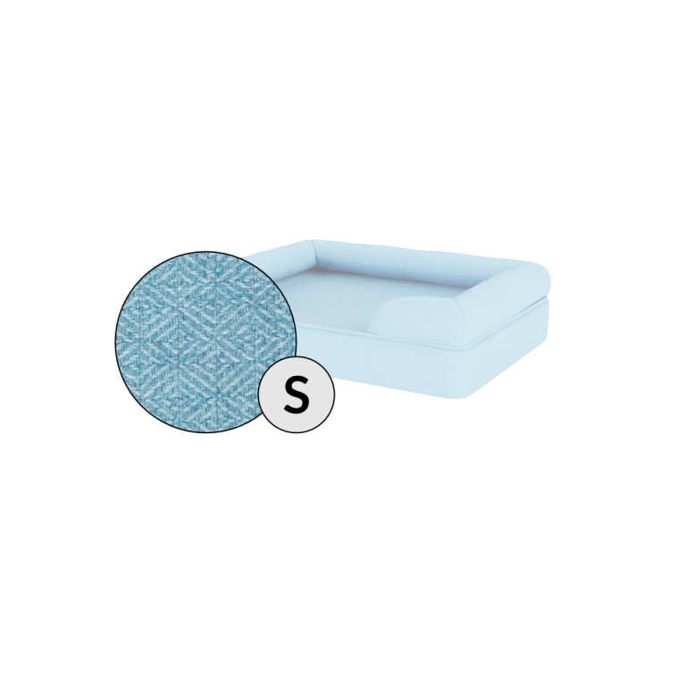Omlet memory foam bolster dog bed small in sky blue