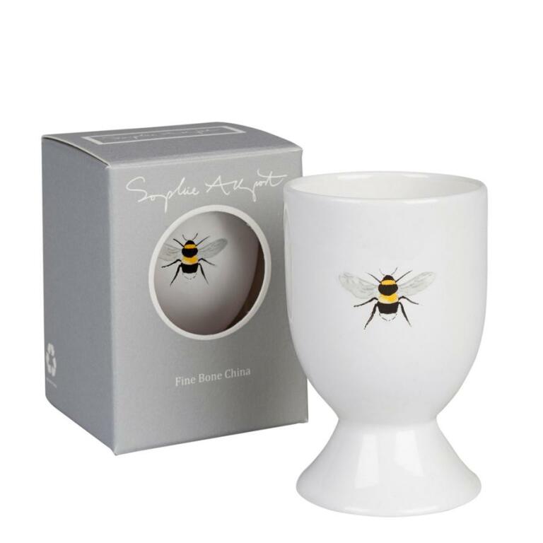 A bee themed egg cup