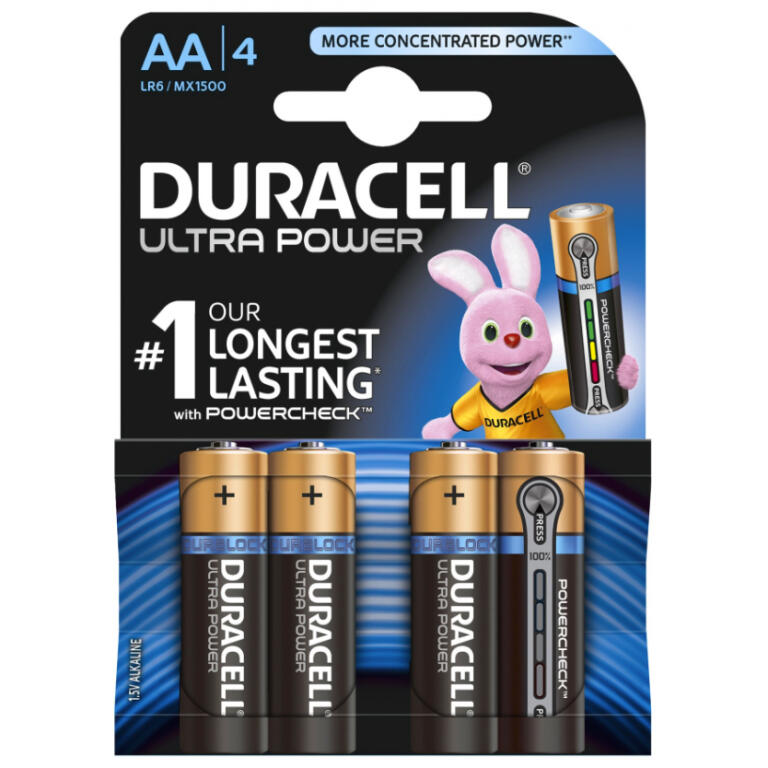 Duracell Plus Power AA Batteries 4 Pack