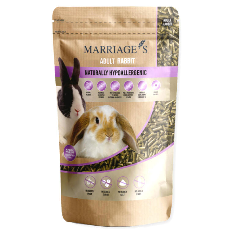 Cibo in pellet per conigli ipoallergenico di marriage's nutri pressed 2kg