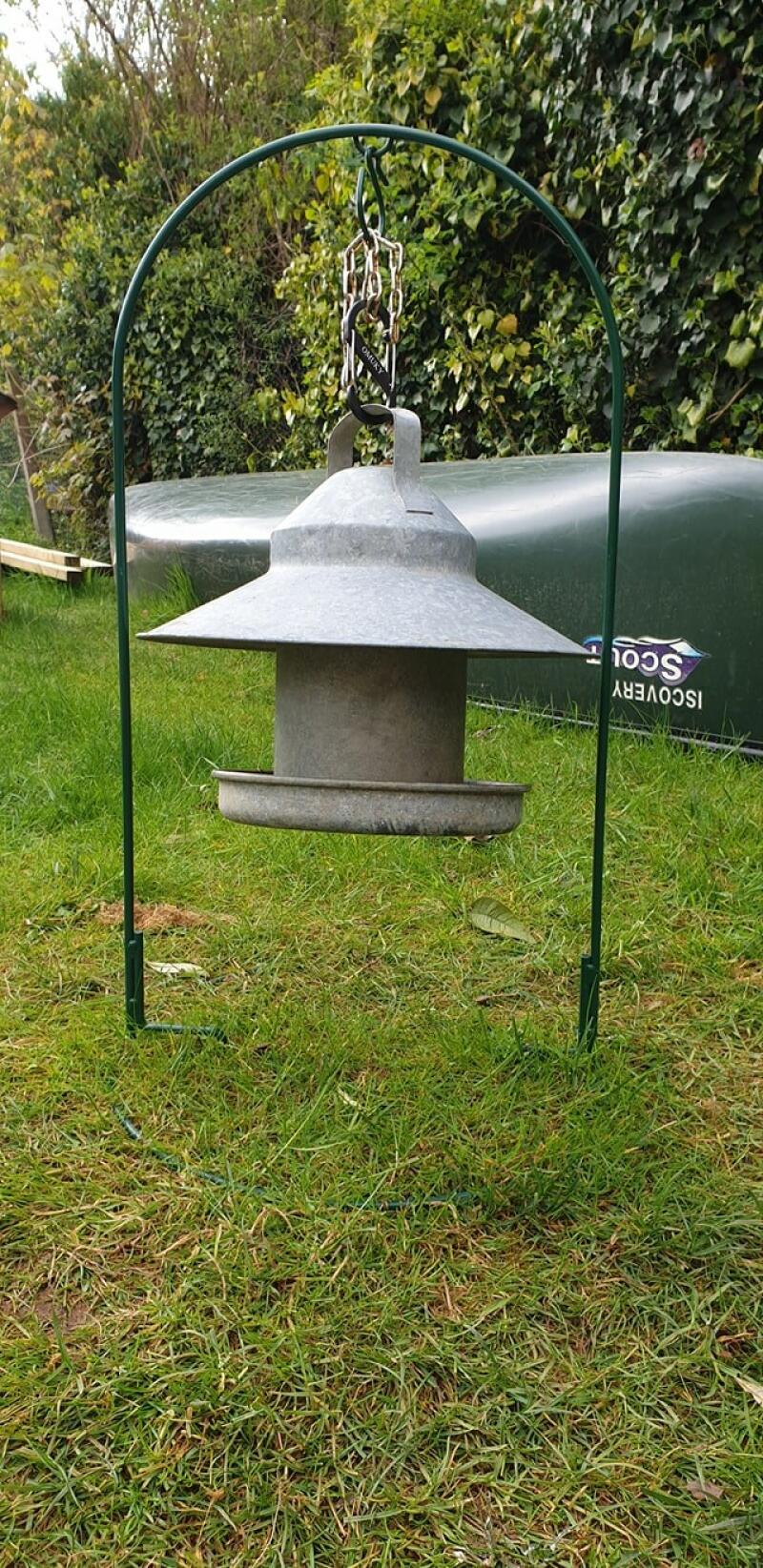 A feeder attached to a hoop