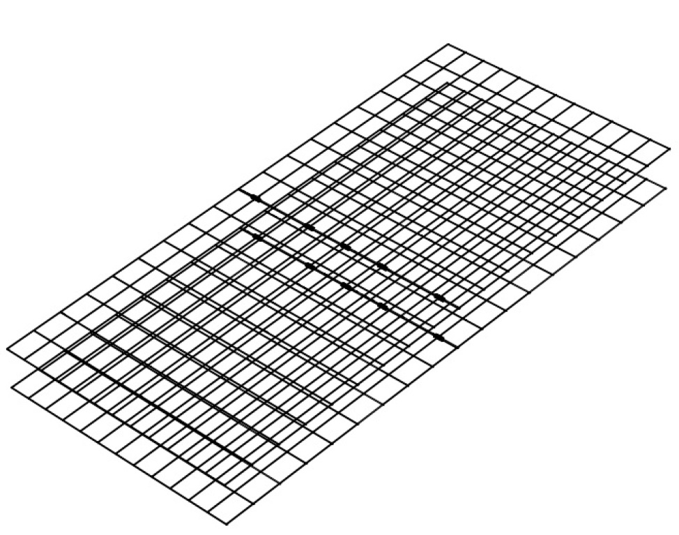 Et diagram av netting under gulv