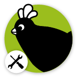 Logo de gallina de Omlet