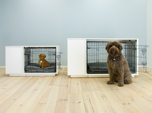 Fido Nook är elegant designad och se bra ut i ditt hem, samtidigt som de ger din hund en egen plats