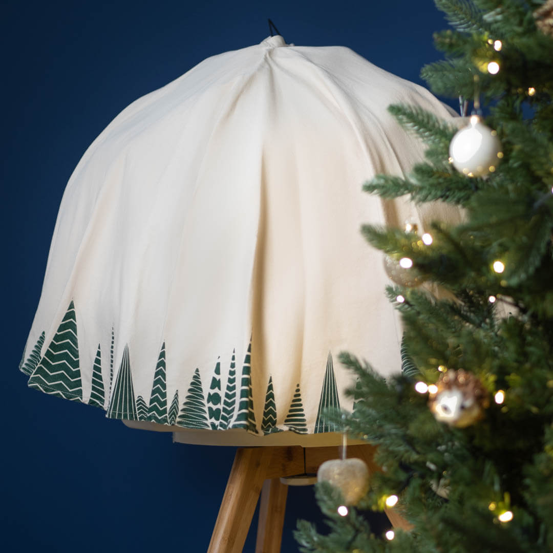 Geo bird cage with christmas cover