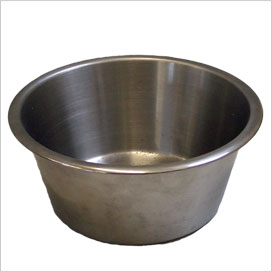 Rabbit Eglu stainless steel food bowl.
