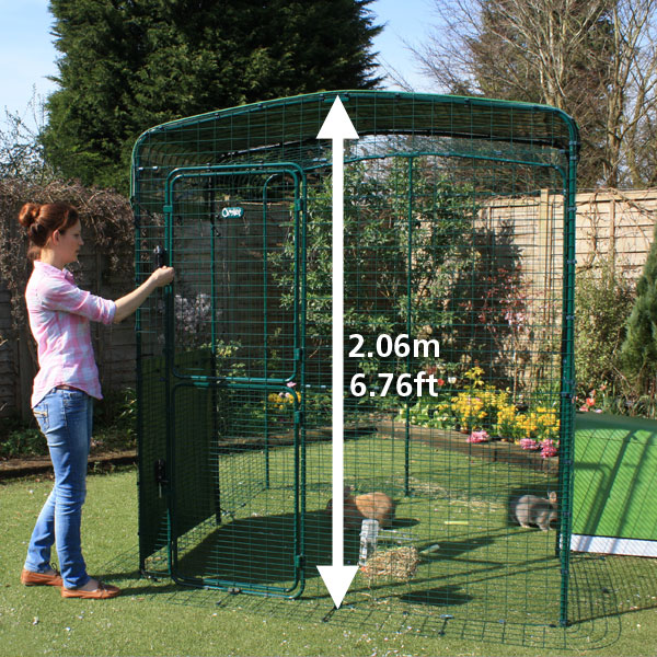 The Hi-Rise Outdoor Rabbit Run allows you to walk in to spend time with your pet bunnies.