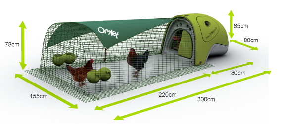 Dimensions of the Eglu Classic Chicken House and Run